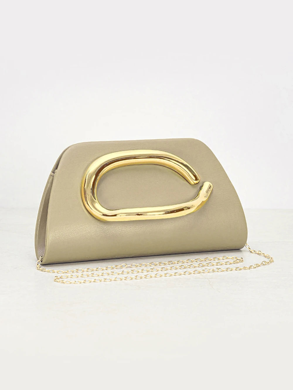 Gold Buckle Box Clutch