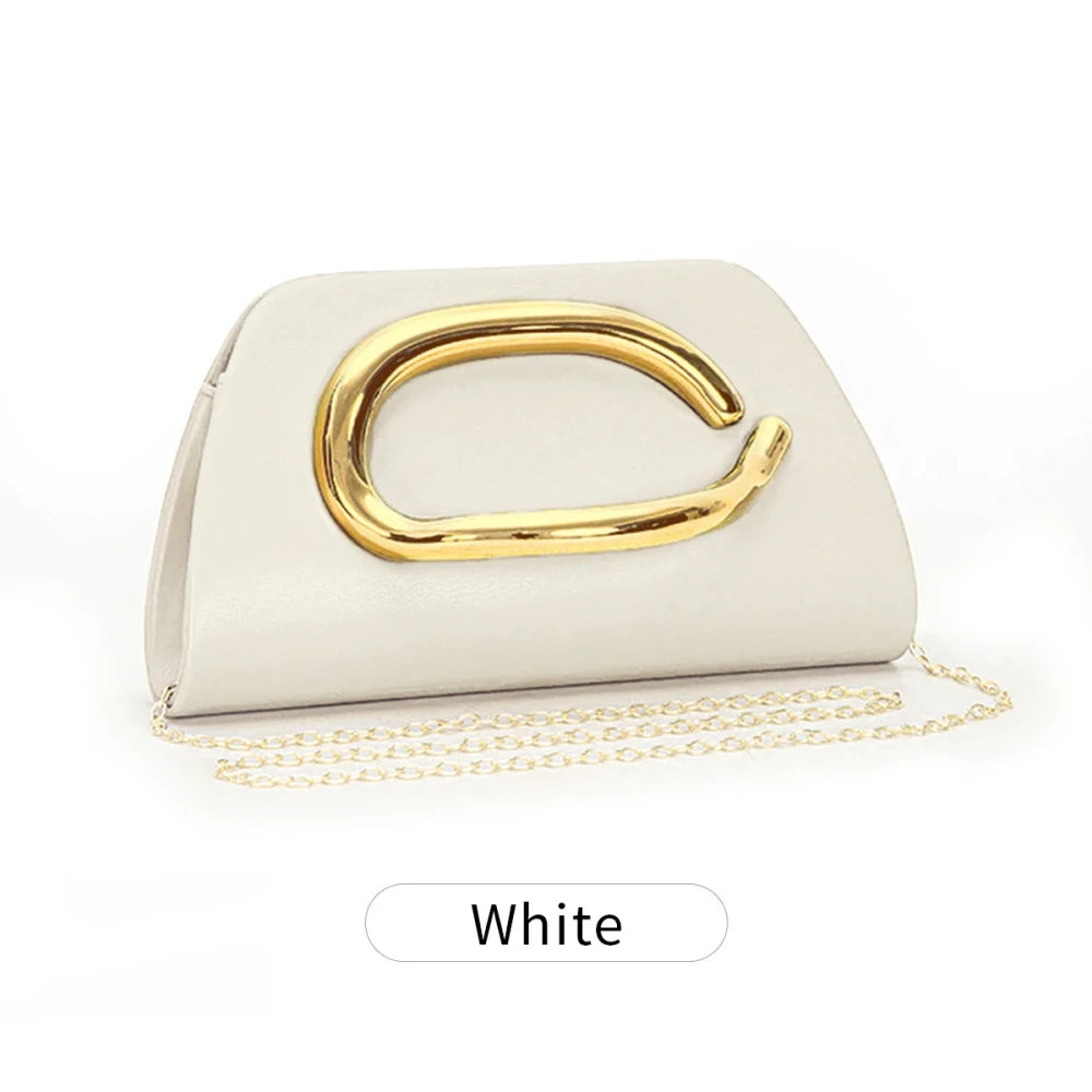 Gold Buckle Box Clutch