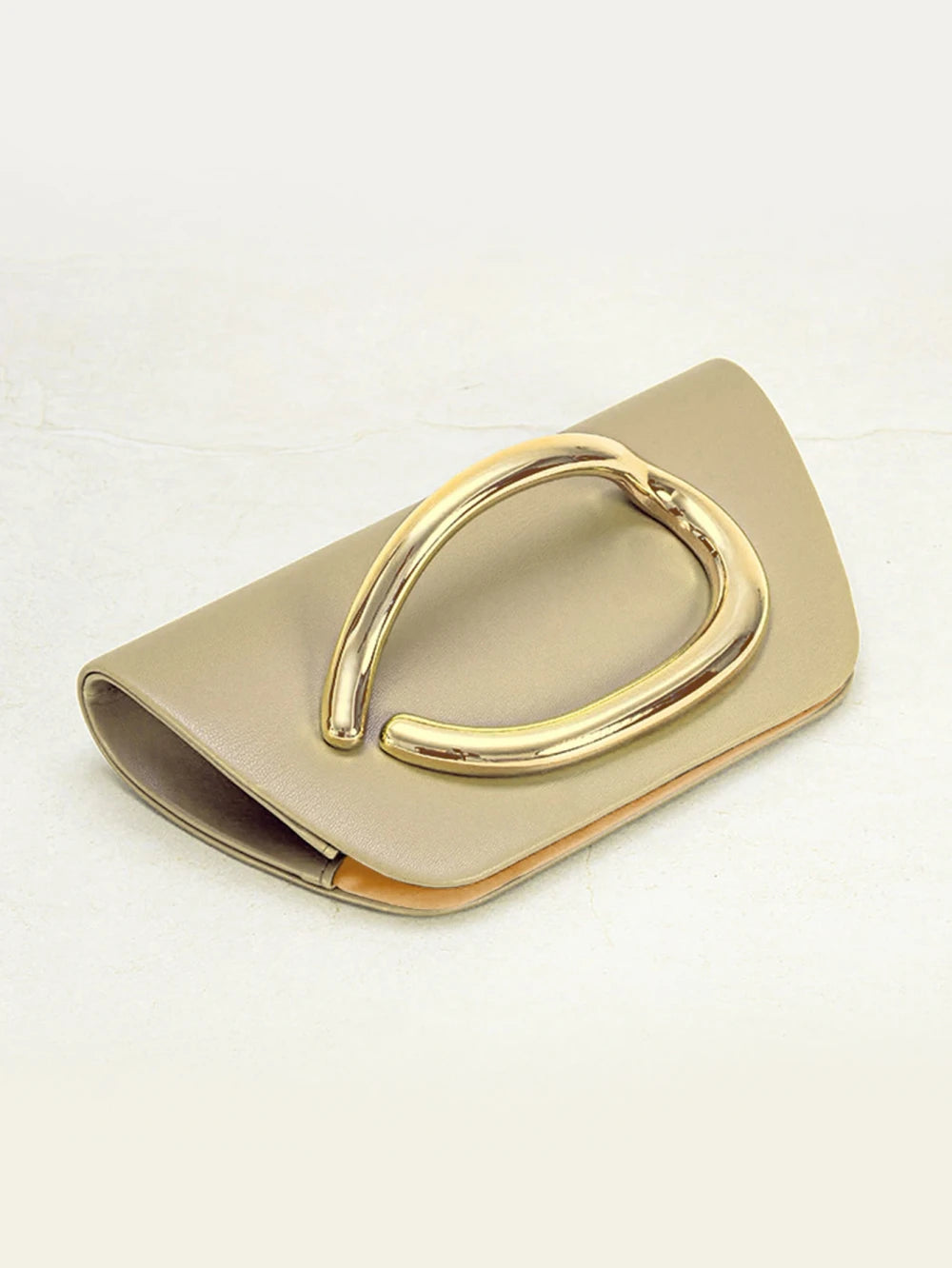 Gold Buckle Box Clutch