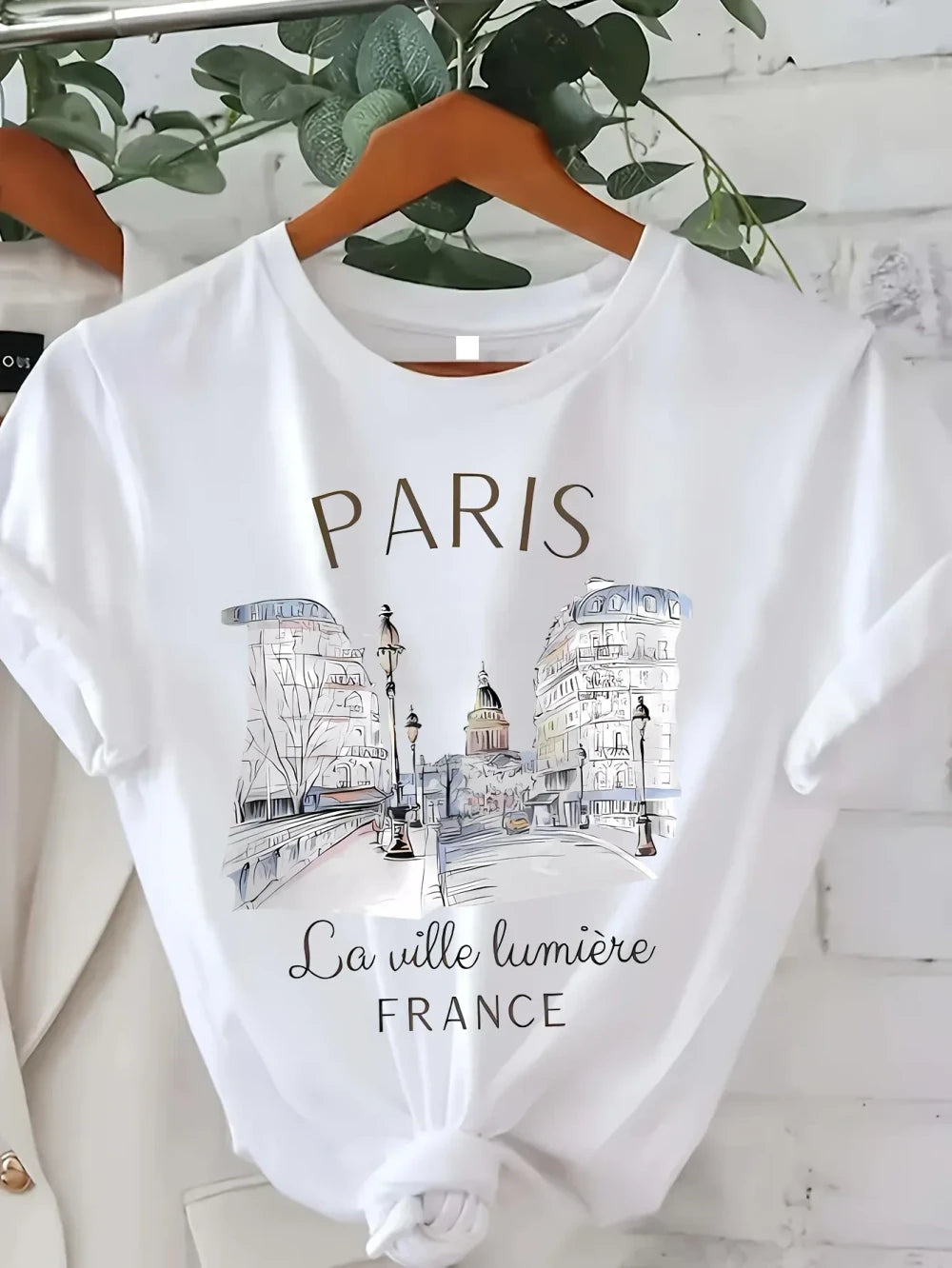 Y2k Paris Print T-Shirt
