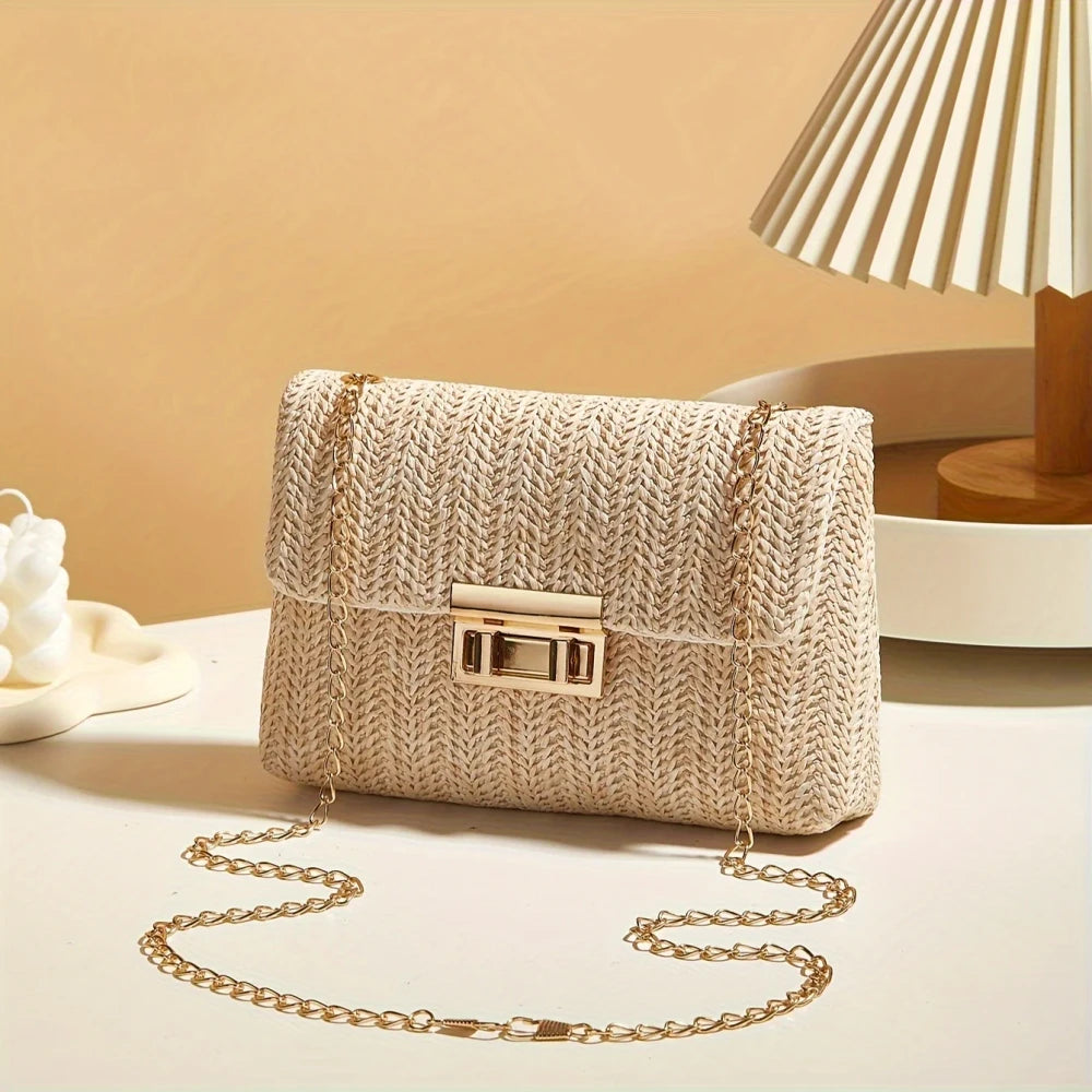 Woven Straw Shoulder Bag