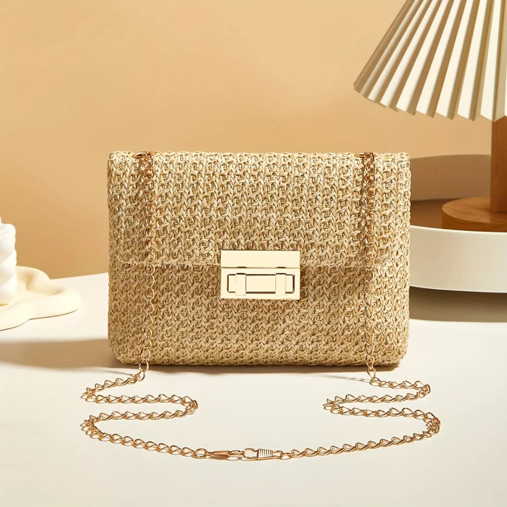 Woven Straw Shoulder Bag