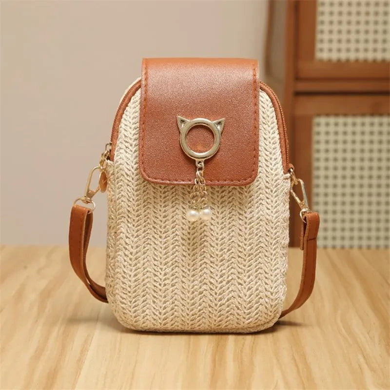 Woven Straw Shoulder Bag