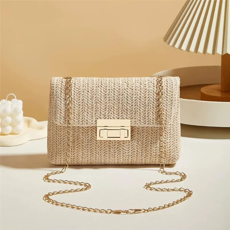 Woven Straw Shoulder Bag