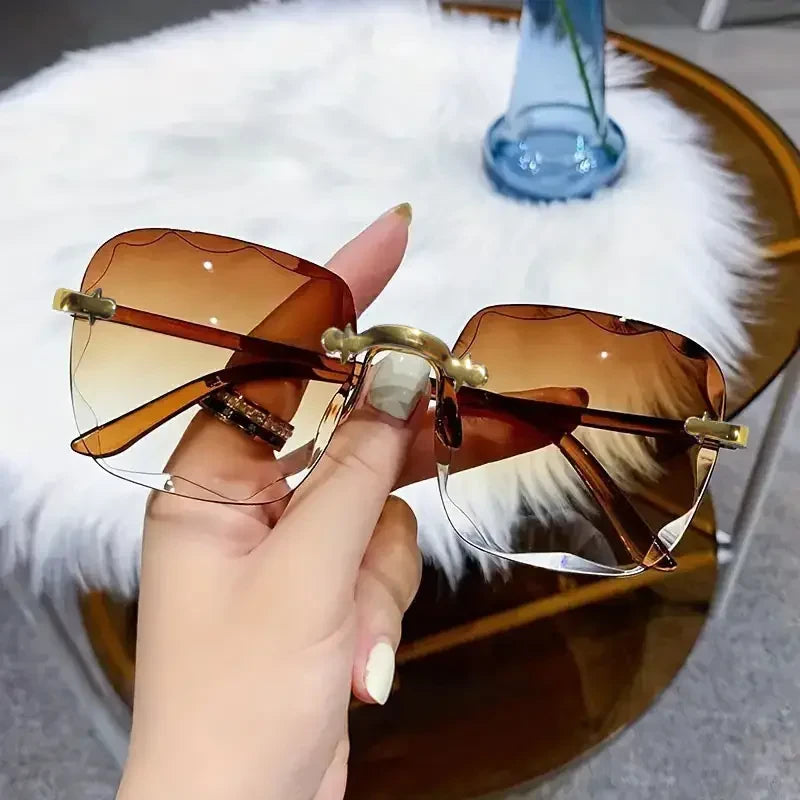 Square Rimless Sunglasses