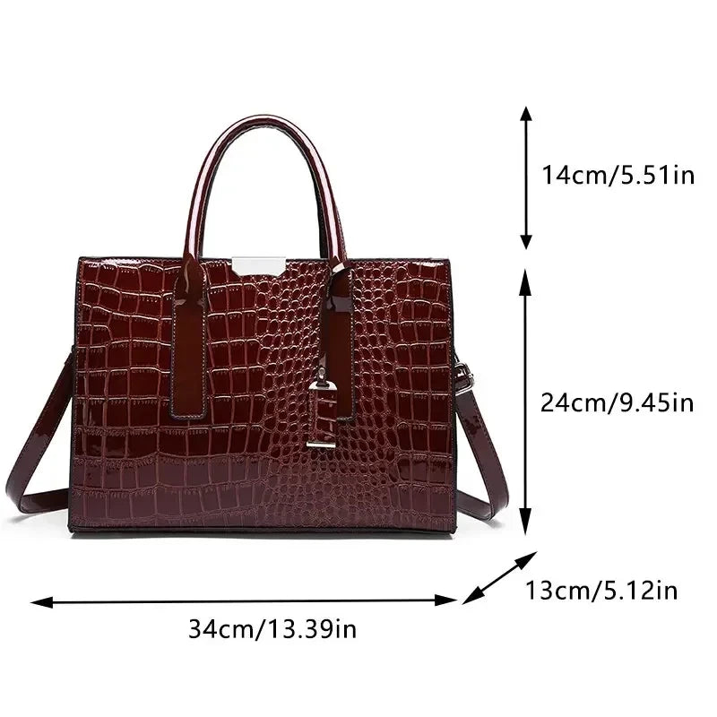 Krokodil-Muster Henkeltasche Damen
