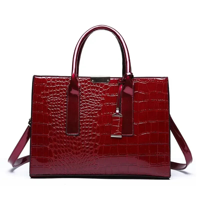 Krokodil-Muster Henkeltasche Damen