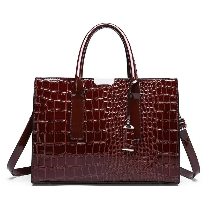 Krokodil-Muster Henkeltasche Damen