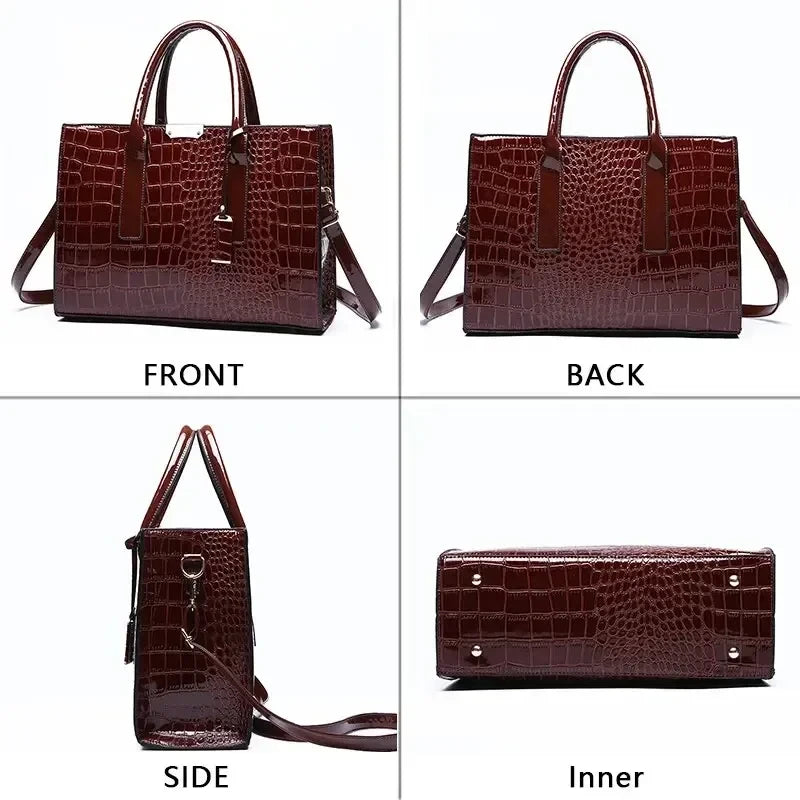 Krokodil-Muster Henkeltasche Damen
