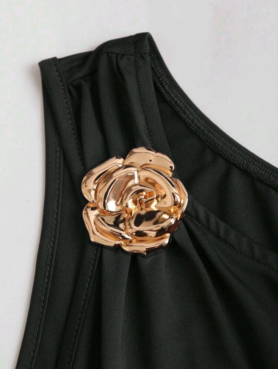 Sweetra Damen braunes Bodycon-Kleid