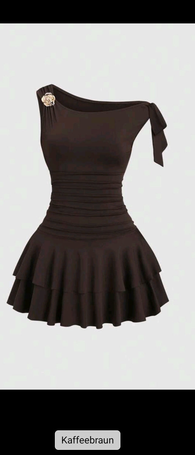 Sweetra Damen braunes Bodycon-Kleid