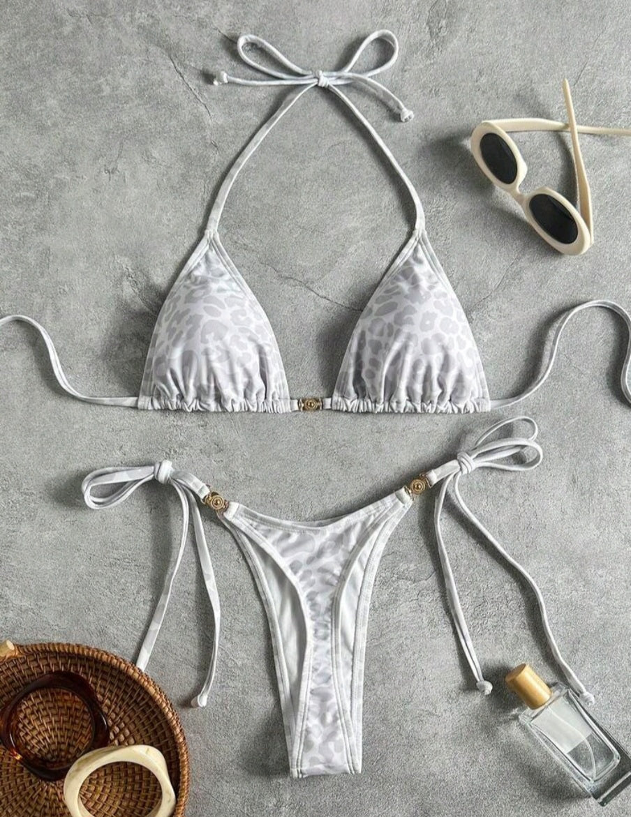 Swim Vcay Damen Tropisch Leoparden Muster